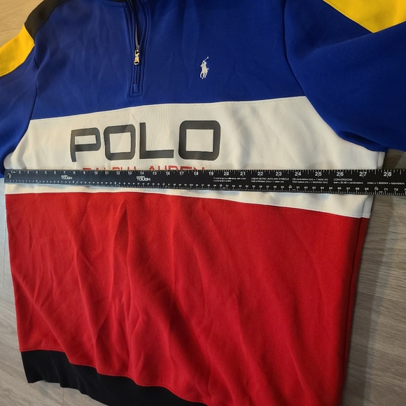 Polo Ralph Lauren Mens XXL 1/4 Zip Colorblock Pullover Large Spellout - Picture 10 of 11